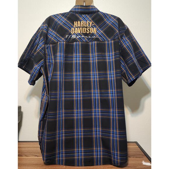 Harley Davidson 115th Anniversary Button-down Short Sleeve Shirt Plaid Size 3XL - Picture 8 of 8